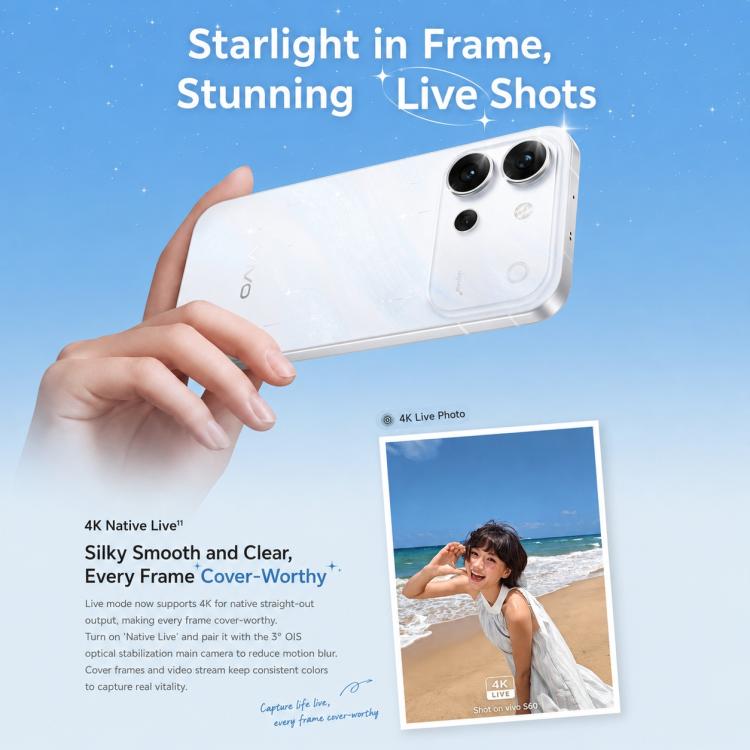vivo S60, 6.59 inch Android 16 OriginOS 6 Snapdragon 8s Gen 3 Octa Core, OTG, NFC, Network: 5G, Support Google Play, 12GB+256GB