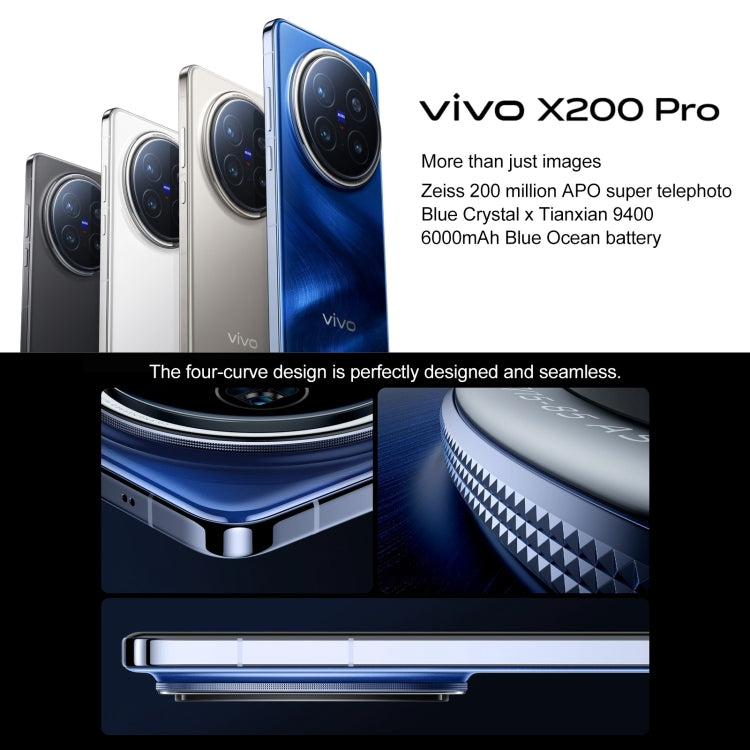vivo X200 Pro Satellite Communication Edition, 16GB+1TB, Face ID / Screen Fingerprint Identification, 6.78 inch Android 15 Dimensity 9400 Octa Core, OTG, NFC, Network: 5G, Support Google Play, X200 Pro Satellite, 16GB+1TB