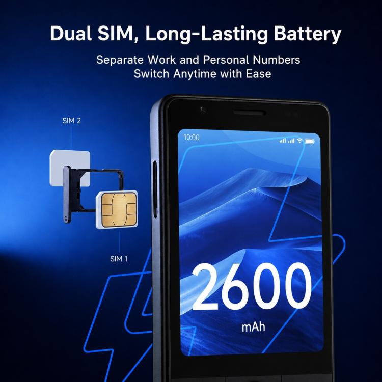 DUOQIN Qin J36 Keypad Smart Phone, 3GB+32GB, 2.8 inch Android 13 MTK8766V Quad Core, Network: 4G, No Camera