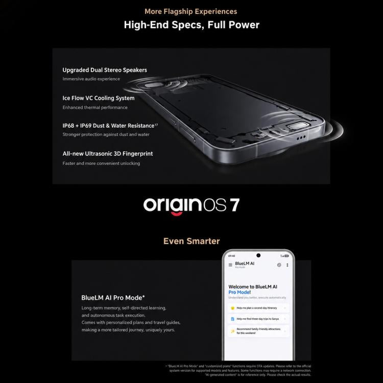 vivo X500 Pro, 3D Ultrasonic Fingerprint, 6.36 inch OriginOS 7 Android 17 Dimensity 9600 Pro Octa Core, OTG, NFC, Network: 5G, 12GB+1TB