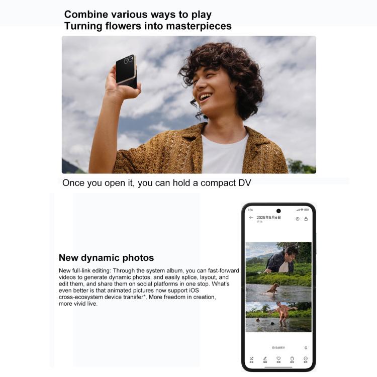 Xiaomi MIX Flip 2, 6.86 inch + 4.01 inch Xiaomi HyperOS 2 Snapdragon 8 Elite Octa Core, NFC, Network: 5G, 12GB+256GB