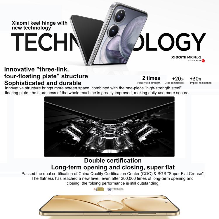 Xiaomi MIX Flip 2, 6.86 inch + 4.01 inch Xiaomi HyperOS 2 Snapdragon 8 Elite Octa Core, NFC, Network: 5G, 12GB+256GB