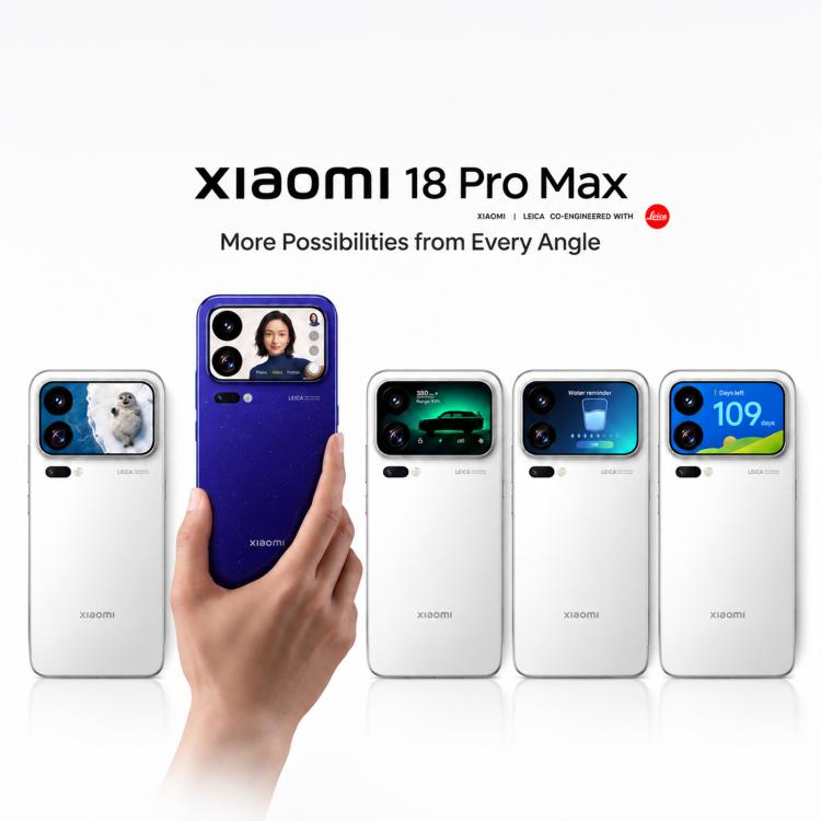 Xiaomi 18 Pro Max, 3D Ultrasonic Fingerprint, 6.9 inch + 2.9 inch Xiaomi HyperOS 4 Snapdragon 8 Elite Gen 6 Octa Core, NFC, Network: 5G, 16GB+512GB