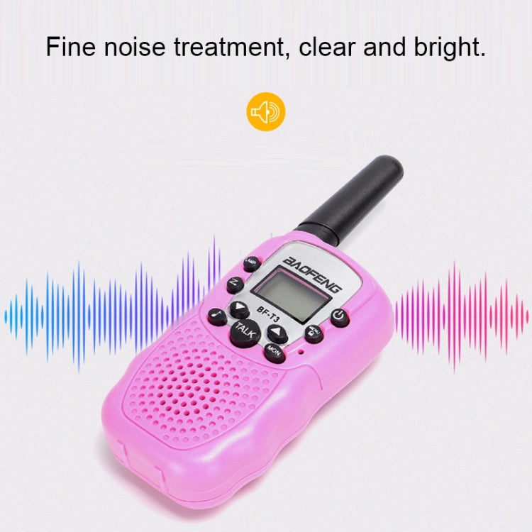 2 PCS BaoFeng BF-T3 1W Children Single Band Radio Handheld Walkie Talkie with Monitor Function, EU Plug