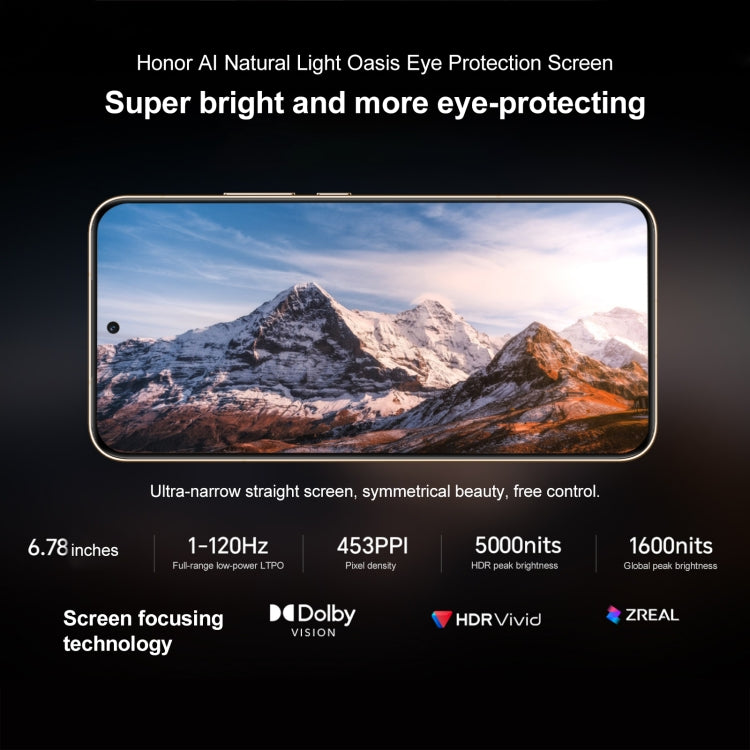 Honor Magic7, Screen Fingerprint, 6.78 inch MagicOS 9.0 / Android 15 Snapdragon 8 Elite 3nm Octa Core, Network: 5G, NFC, OTG, Not Support Google Play, 12GB+512GB