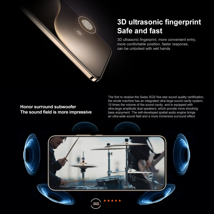 Honor Magic7, Screen Fingerprint, 6.78 inch MagicOS 9.0 / Android 15 Snapdragon 8 Elite 3nm Octa Core, Network: 5G, NFC, OTG, Not Support Google Play, 12GB+512GB
