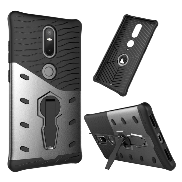 For Lenovo Phab2 Plus Shock-Resistant 360 Degree Spin Sniper Hybrid Case TPU + PC Combination Case with Holder
