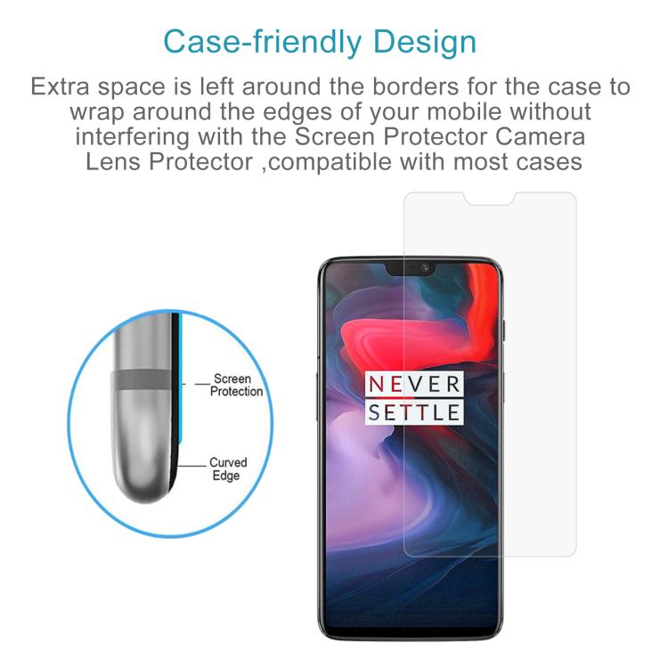 2 PCS 0.26mm 9H 2.5D Tempered Glass Film for OnePlus 6