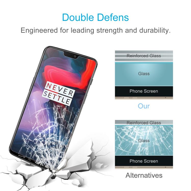 2 PCS 0.26mm 9H 2.5D Tempered Glass Film for OnePlus 6