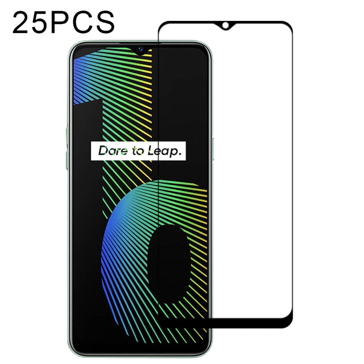 For OPPO Realme Narzo 10 25 PCS Full Glue Full Screen Tempered Glass Film