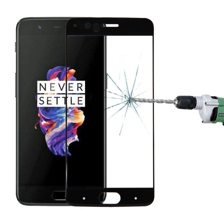 0.3mm 9H Surface Hardness 3D Curved Silk-screen Full Screen Tempered Glass Screen Protector, For OnePlus 5