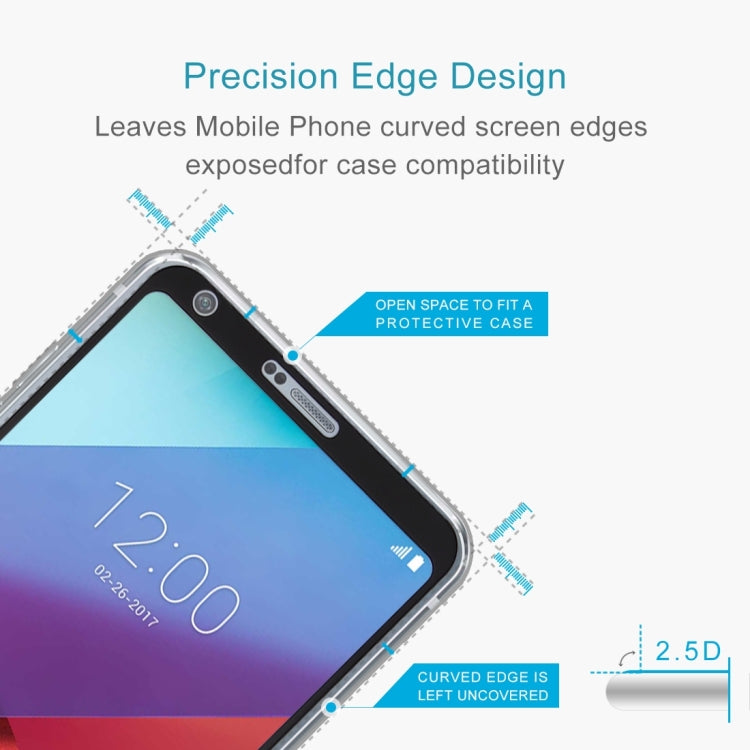 For LG G6 0.3mm 9H Surface Hardness 2.5D Curved Silk-screen Full Screen Tempered Glass Screen Protector