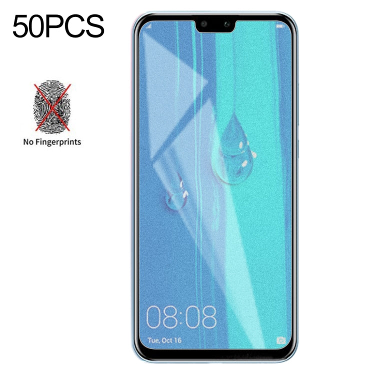 50 PCS Non-Full Matte Frosted Tempered Glass Film for Huawei Y9 (2019) / Enjoy 9 Plus, No Retail Package
