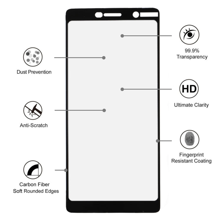 0.3mm 9H Surface Hardness 2.5D Explosion-proof Full Screen Tempered Glass Film