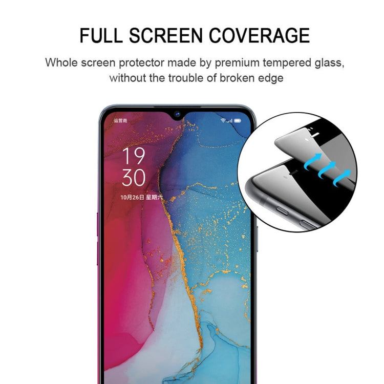 25 PCS For OPPO Reno 3 / Reno3 Youth Full Glue Full Cover Screen Protector Tempered Glass Film