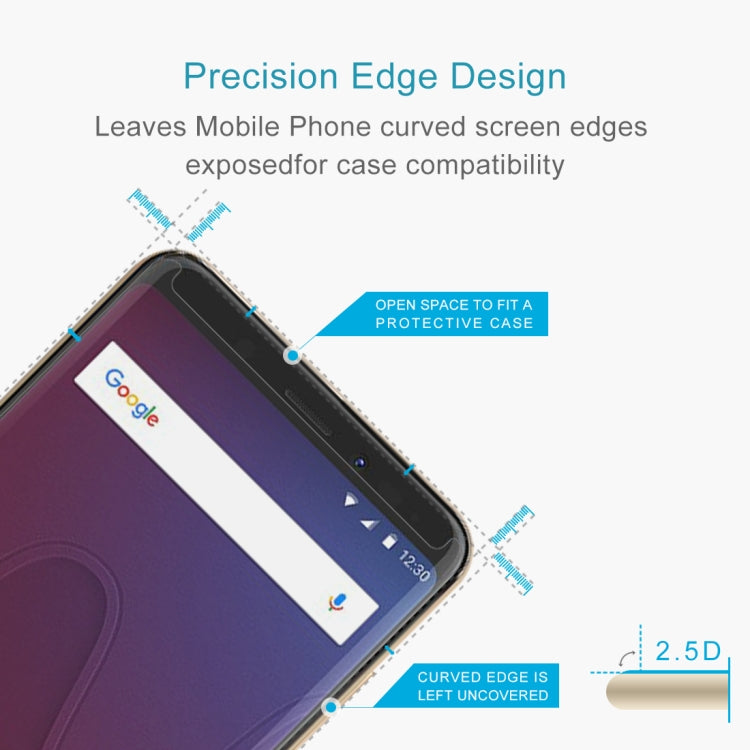 0.26mm 9H Surface Hardness 2.5D Curved Edge Tempered Glass Front Screen Protector, For Wiko View