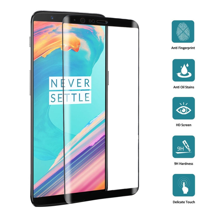 3D Curved Edge 9H Hardness HD Tempered Glass Screen Protector, For OnePlus 5T