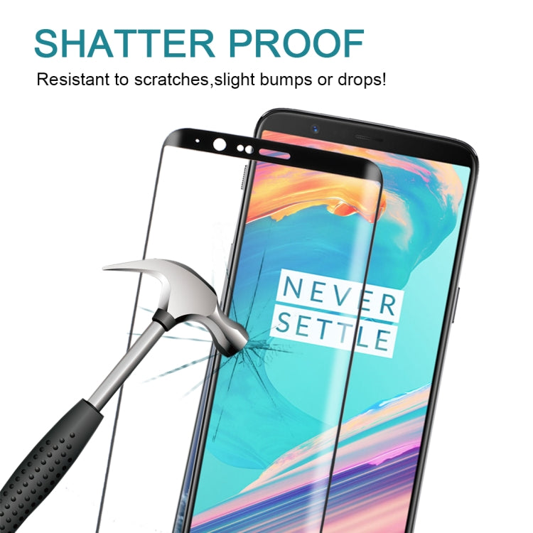 3D Curved Edge 9H Hardness HD Tempered Glass Screen Protector, For OnePlus 5T