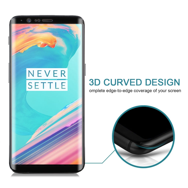 3D Curved Edge 9H Hardness HD Tempered Glass Screen Protector, For OnePlus 5T
