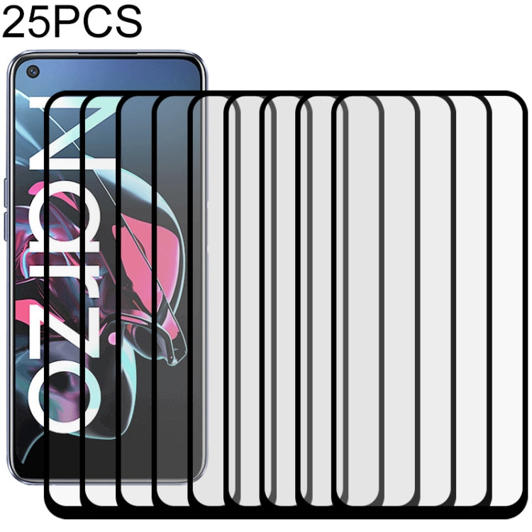 25 PCS Full Glue Full Screen Tempered Glass Film, For OPPO Realme Narzo