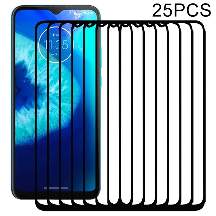 25 PCS Full Glue Full Screen Tempered Glass Film, For Motorola Moto G8 Power Lite