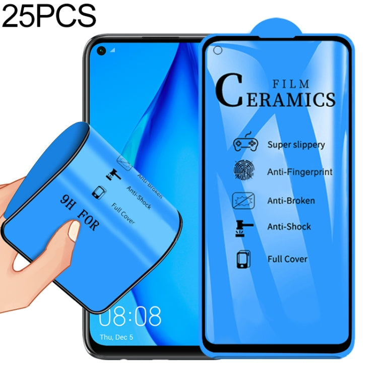 25 PCS For Huawei P40 Lite 2.5D Full Glue Full Cover Ceramics Film