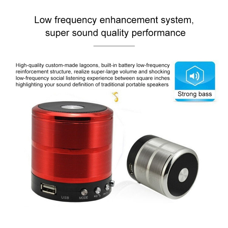 WS-887 Bluetooth Speaker with Lanyard, Support Hands-free Call & FM & U Disk & TF Card & AUX