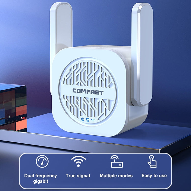 COMFAST CF-WR765AC 1200Mbps Dual Band Wireless Repeater Amplifier with External Antenna