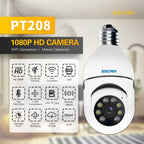 1080P HD Light Bulb WiFi Camera, Support Motion Detection, Two-way Audio, Night Vision, TF Card, ESCAM PT208