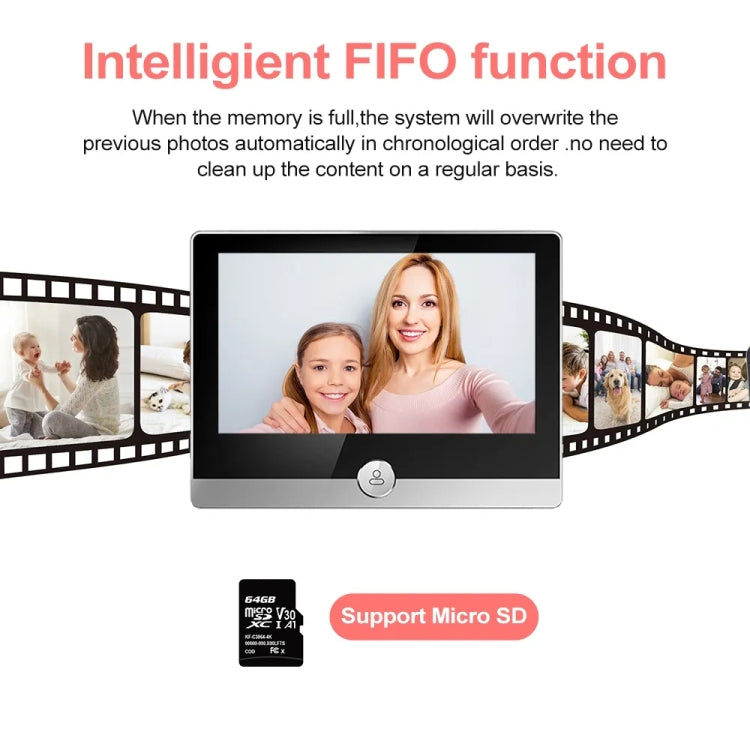 W1 4.3 inch 1080P WiFi Smart Visual Electronic Doorbell Support PIR Motion Detection — view 3
