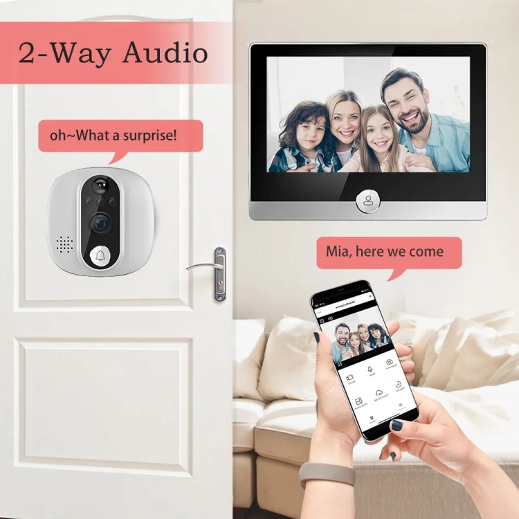 W1 4.3 inch 1080P WiFi Smart Visual Electronic Doorbell Support PIR Motion Detection — view 6