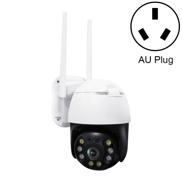 QX36 1080P 3.0MP 3.6mm Lens IP65 Waterproof PTZ 360 Degree Rotating WIFI Camera, Support Day and Night Full Color & Two-way Voice Intercom & Motion Humanoid Detection & Video Playback & 128GB TF Card, AU Plug