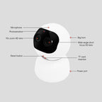 YT48 HD Wireless Indoor Network Shaking Head Binocular Camera, Support Motion Detection & Infrared Night Vision & TF Card, US Plug