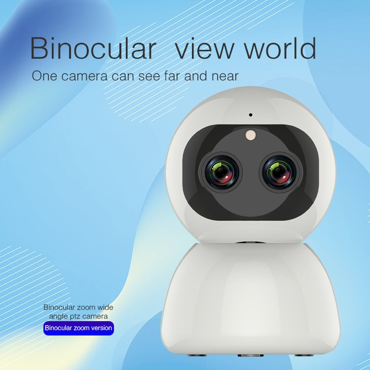 YT48 HD Wireless Indoor Network Shaking Head Binocular Camera, Support Motion Detection & Infrared Night Vision & TF Card, US Plug