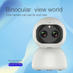 YT48 HD Wireless Indoor Network Shaking Head Binocular Camera, Support Motion Detection & Infrared Night Vision & TF Card, US Plug