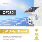ESCAM QF280 HD 1080P IP66 Waterproof WiFi Solar Panel PT IP Camera without Battery, Support Night Vision / Motion Detection / TF Card / Two Way Audio