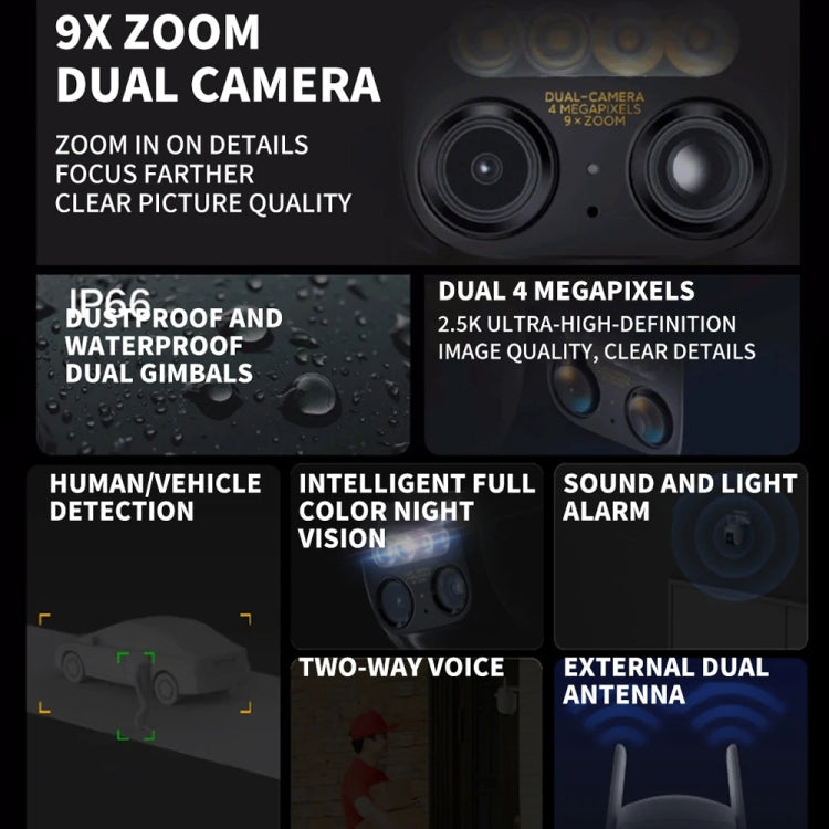 Original Xiaomi CW700S Outdoor Camera 4MP Full Color Night Vision WiFi Camera, US Plug
