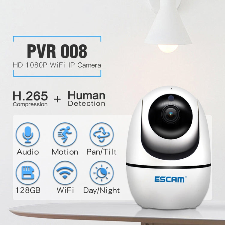ESCAM PVR008 HD 1080P WiFi IP Camera, Support Motion Detection / Night Vision, IR Distance: 10m, AU Plug