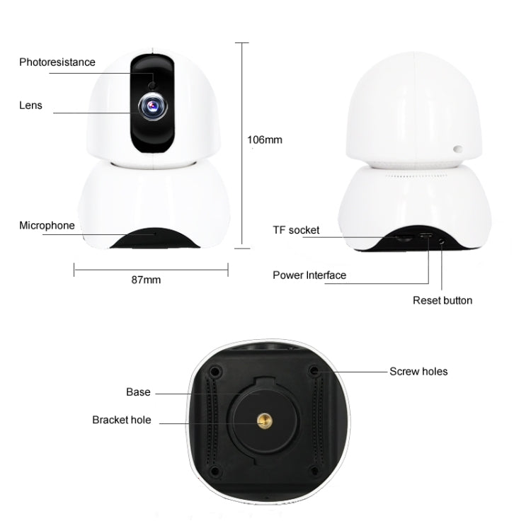 163Eye X3-UJ36 Smart Rotatable P2P Network HD Video Camera