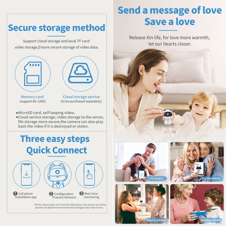 K9 Cute Pets Smart Home Camera, Support Night Vision & Two-way Voice & Motion Detection
