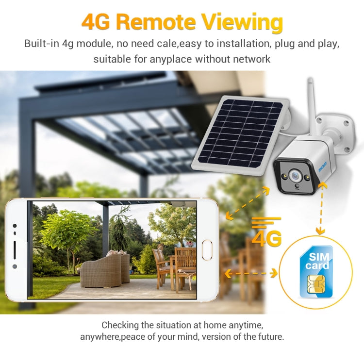 ESCAM QF320 HD 1080P 4G Solar Panel IP Camera, Support Night Vision & TF Card & PIR Motion Detection & Two Way Audio