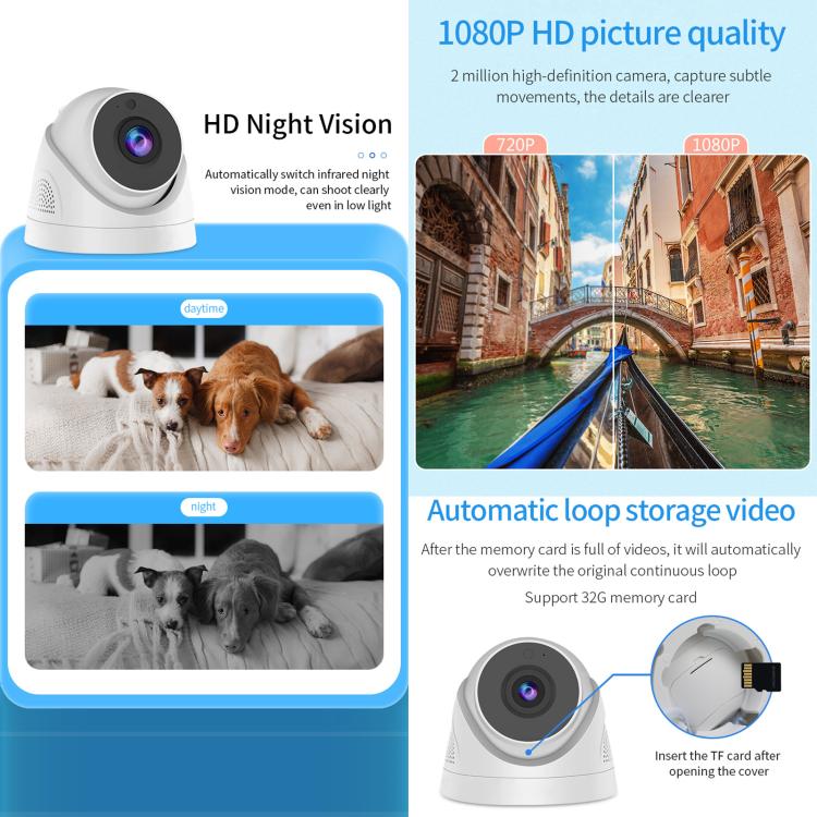 A5 Smart Conch WiFi Camera 1080P HD Night Vision IP Camera