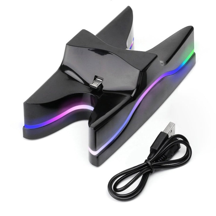 Special UFO Shape 2 x USB Charging Dock Station Stand / Controller Charging Stand for PS4 Playstation 4 with Multi Colors LED