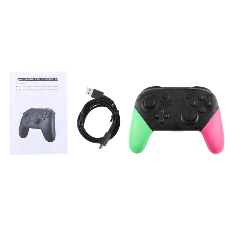 Wireless Game Pro Controller With Screenshot Vibration Function for Nintendo Switch(Green Pink)