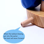 Baby Toys Wooden Balloon Boat Balloon Powered Boat Child Wooden Bath Toys