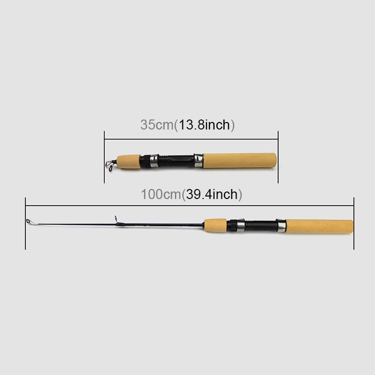 35cm Portable Ice Fishing Rod Shrimp Rod Lure Rod Fishing Gear Fittings, Extension Length :100cm