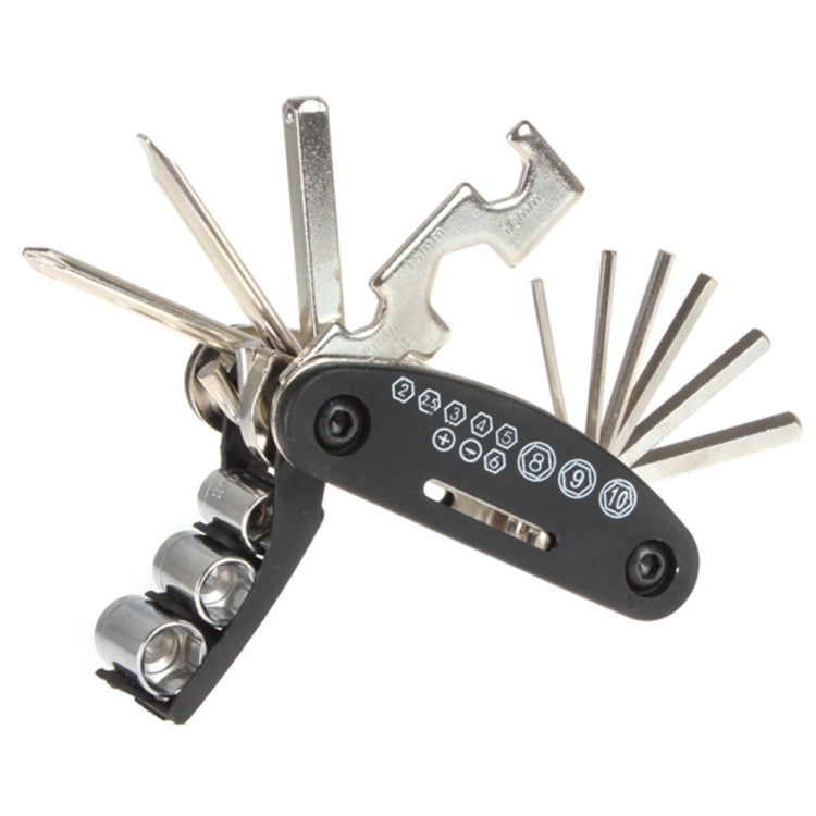 Multifunction Folding Bicycle Repair Combination Tools, 16 in 1