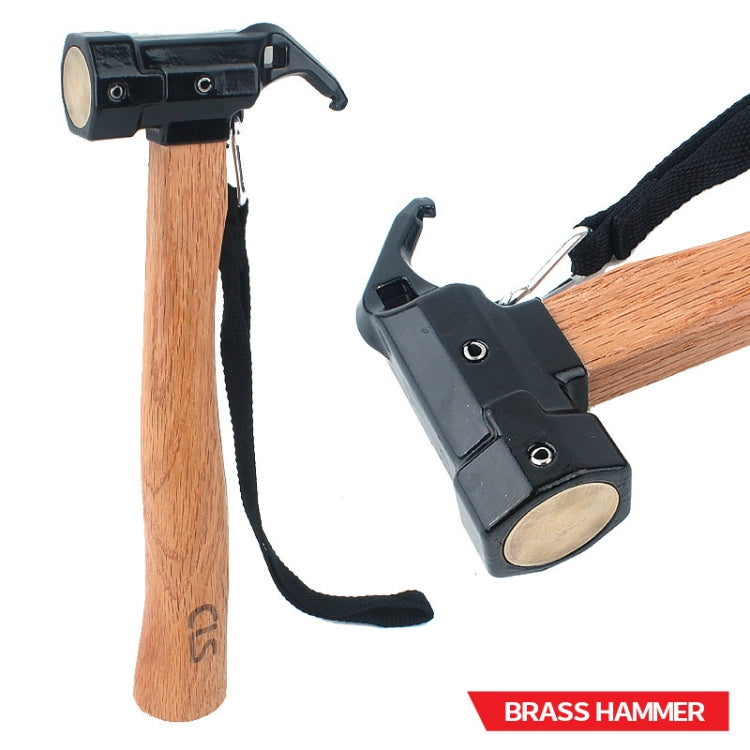 CLS-Outdoor Hexagonal Brass Brass Multi-function Nail Puller Shark Hammer