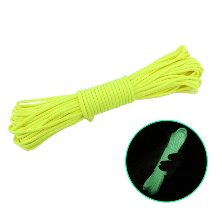 20m 9-Core Nylon+Polyester Full-light Outdoor Camping Tent Rescue Bundled Fluorescent Climbing Rope — Yellow