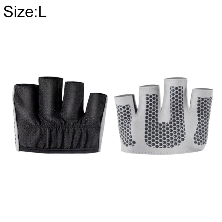 Half Finger Yoga Gloves Anti-skid Sports Gym Palm Protector, Palm Circumference: 19cm, Size: L